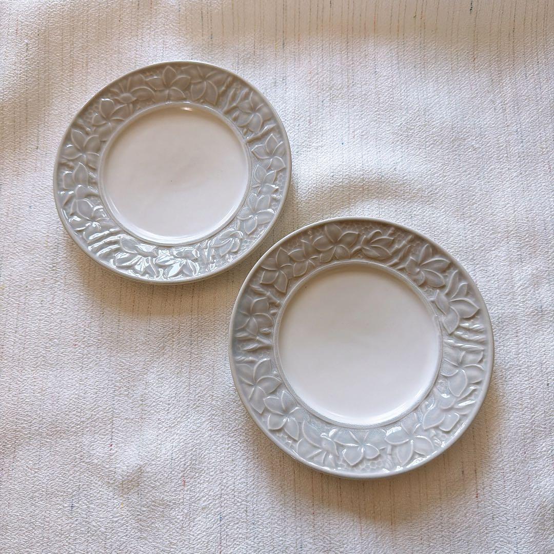 【新品】ジェンガラ お皿 丸皿 ケーキ皿 2枚セット フランジパニ
