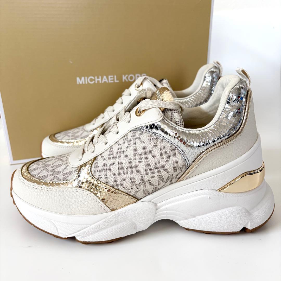 マイケルコース☆新品☆KATRINA 厚底 スニーカー/ホワイト白23.5cm