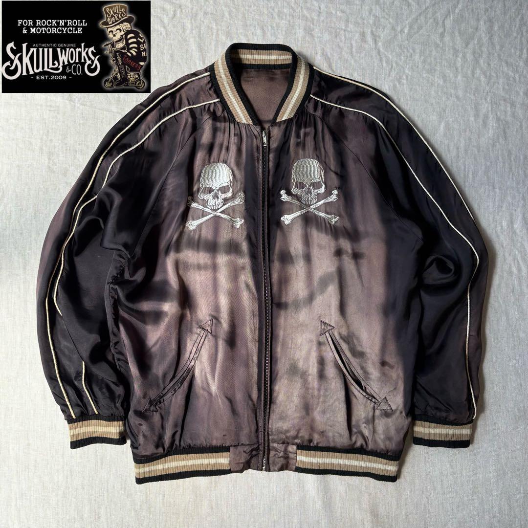 【グッドフェード】skullworks×COLLARS スカル スカジャン 刺繍