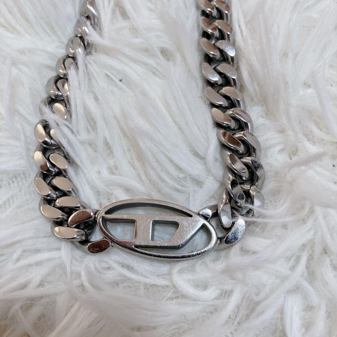 現行 美品 DIESEL チェーンネックレス ステンレス 50cm 喜平