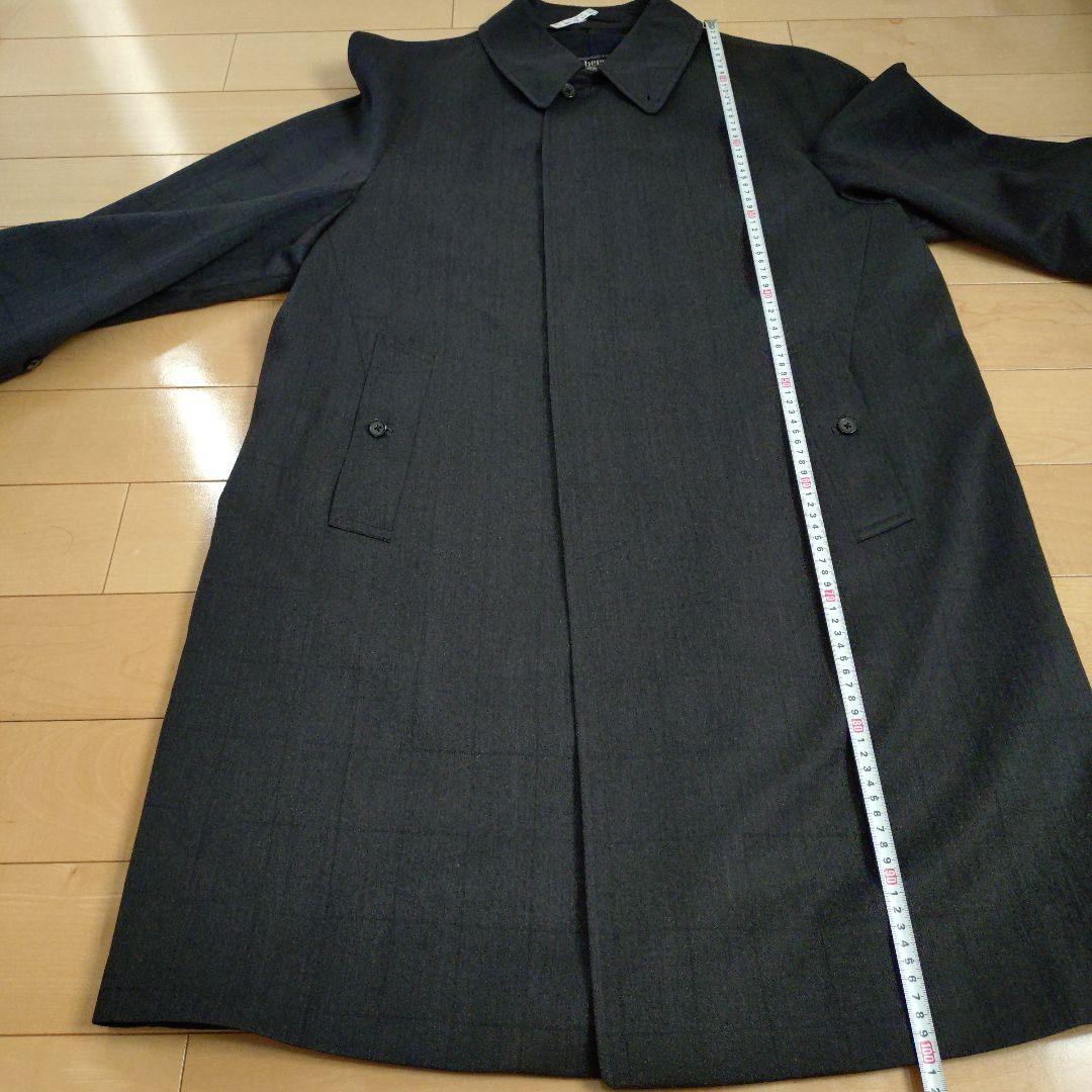 Burberry's　ダークグレー チェック ステンカラーコートWOOL100%