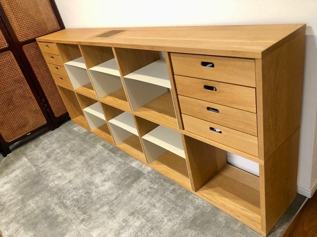 無印　スタッキングシェルフセット 5段 2列 オーク材