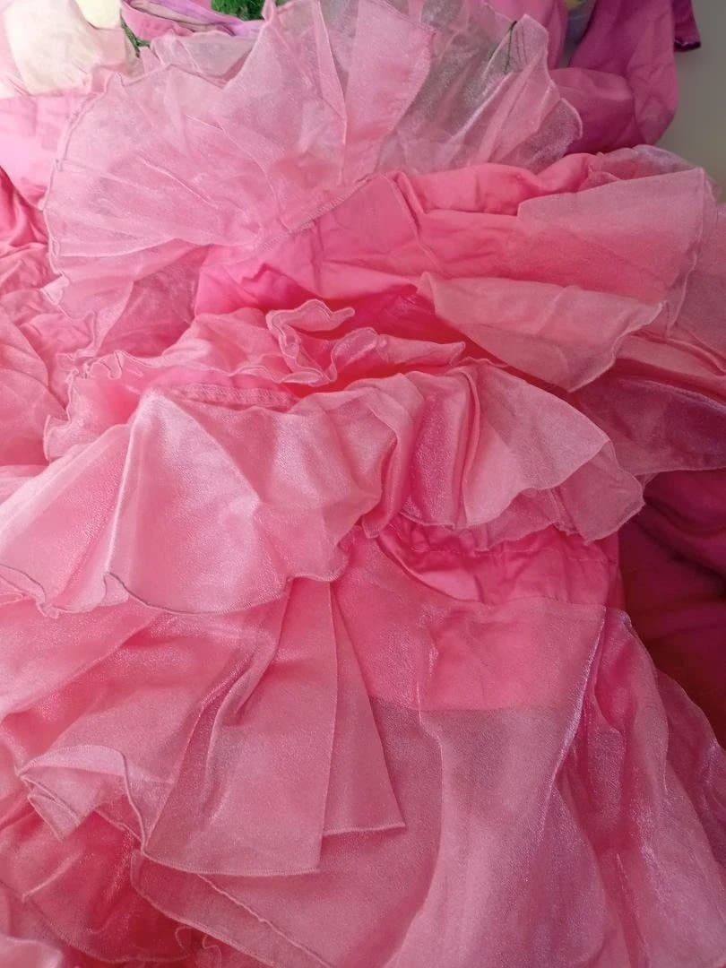 フラメンコ衣装　サーモンピンク フリンジ付き