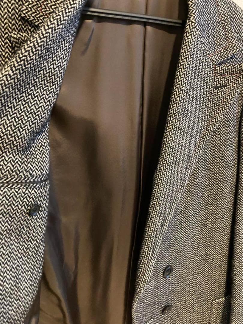 即日配送 名作！ kolor コート ダブル ヘリンボーン カシミヤウール混