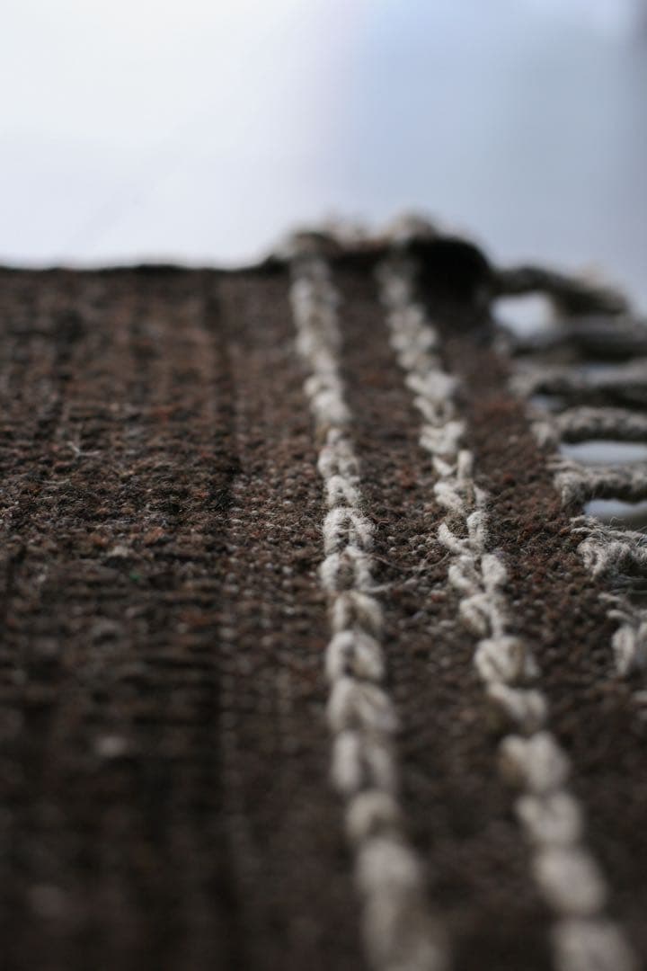 132×77 モロッコ　ベニワレン　新品　ウール　ブラウン　生成り