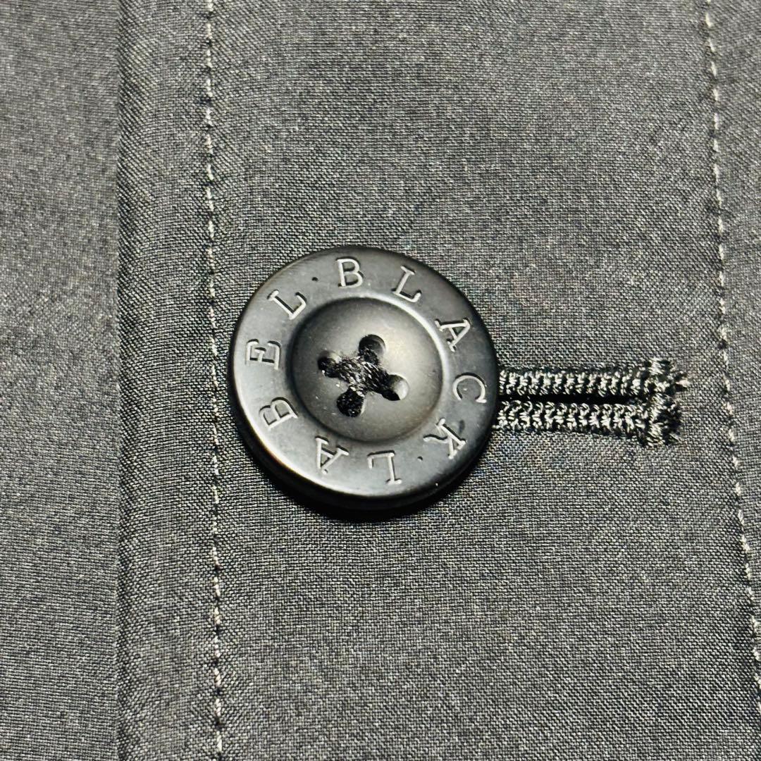 美品 バーバリー ブラックレーベル ステンカラーコート ノバチェック ブラック