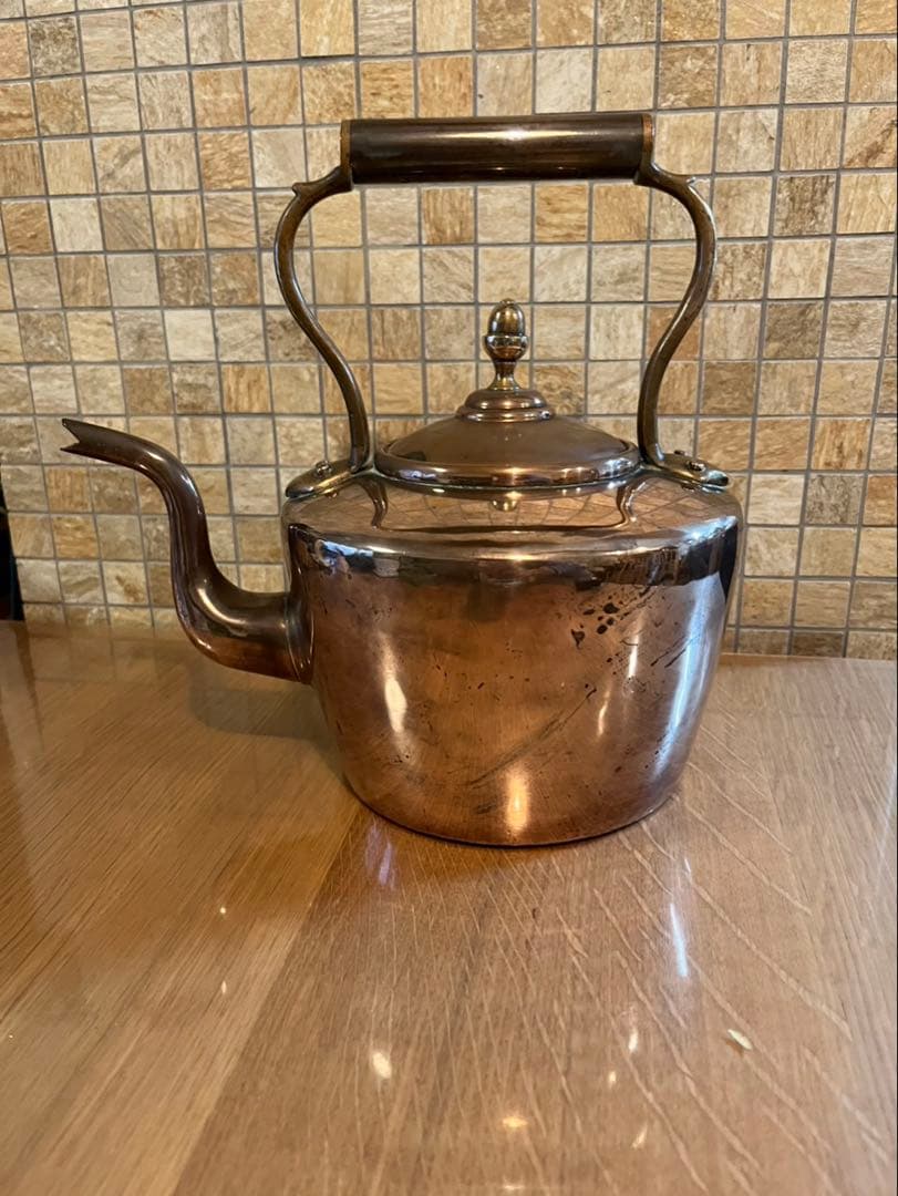イギリス銅製クラシックティーケトル　アンティーク