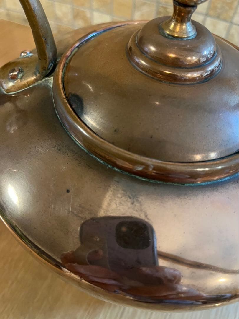 イギリス銅製クラシックティーケトル　アンティーク