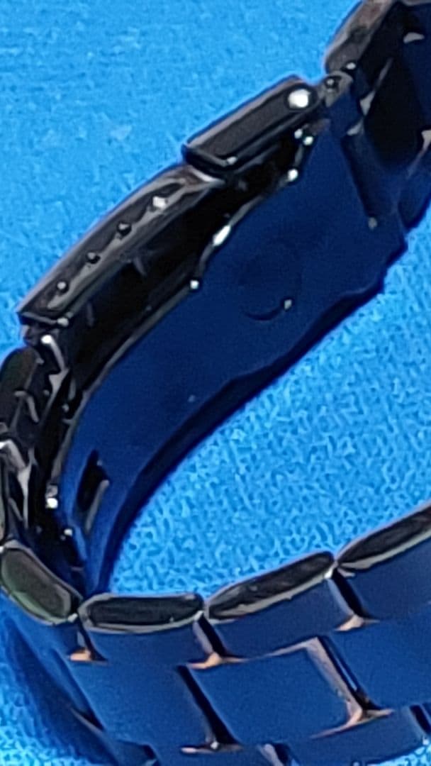 r*7様 TECHNOS ブラック クロノグラフ腕時計