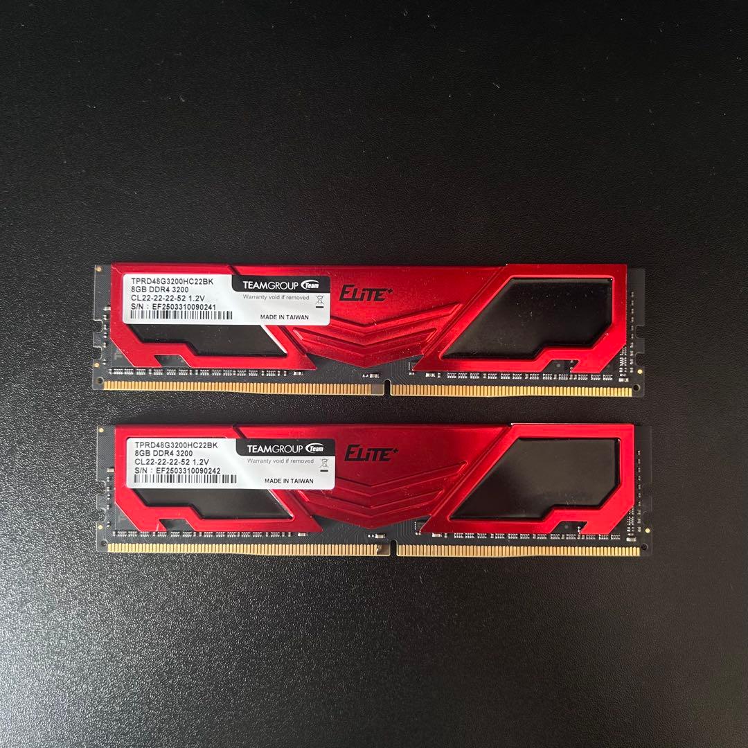 TEAM DDR4 3200MHz 8GB メモリ2枚組（8GB×2枚）