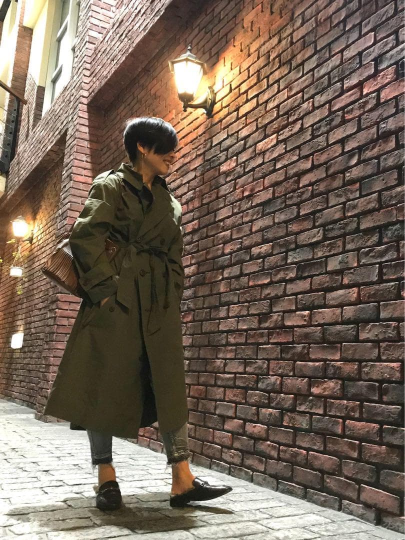 極美品 MADISONBLUE トレンチコート カーキ ロング丈 ベルト付 春秋