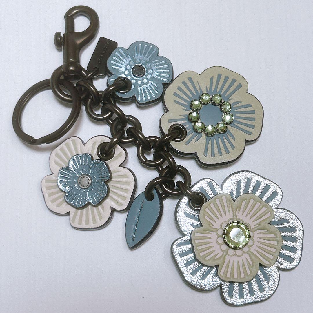 レア✨極美品 コーチ ティーローズ バッグチャーム キーホルダー フラワー