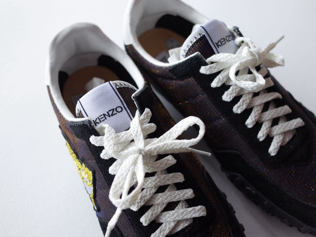 KENZO ケンゾー　タイガー 虎刺繍　スニーカー ブラウン系 ラメ　約24cm