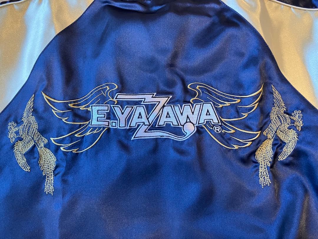 矢沢永吉　E.YAZAWA スカジャン ネイビー・ゴールドプレミアムモルツコラボ