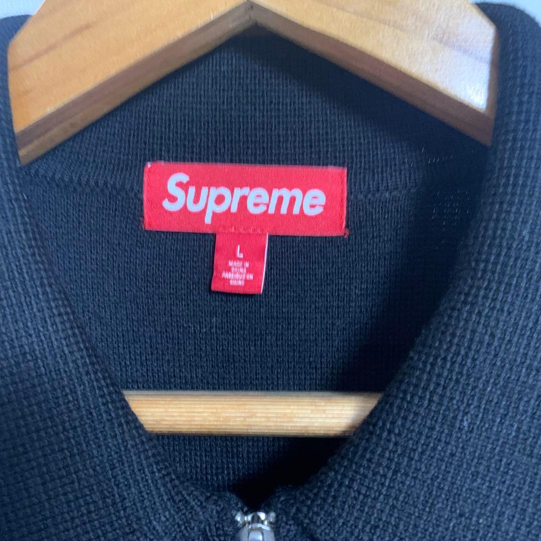 トップス supreme stripe zip up polo sweater L