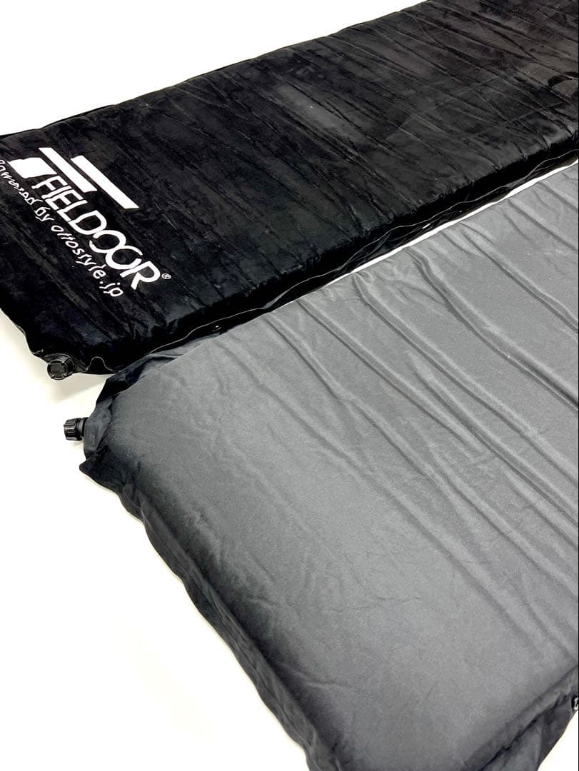 【美品】FIELDOOR 車中泊ペアマット 10cm厚 Sサイズ＋ペア枕付き