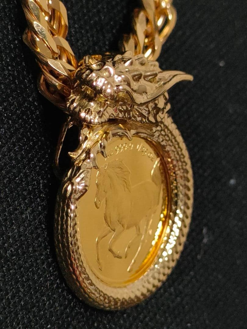 18Kドラゴン枠　馬25/1onz　ネックレストップ