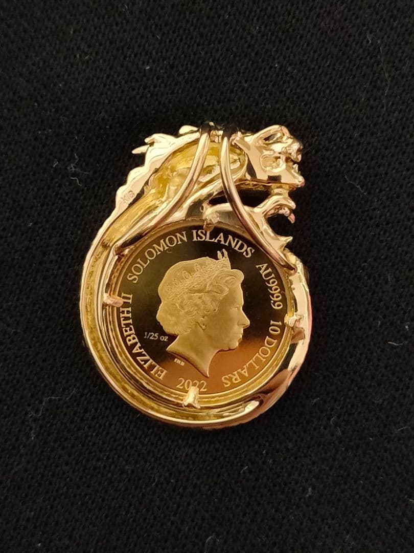 18Kドラゴン枠　馬25/1onz　ネックレストップ