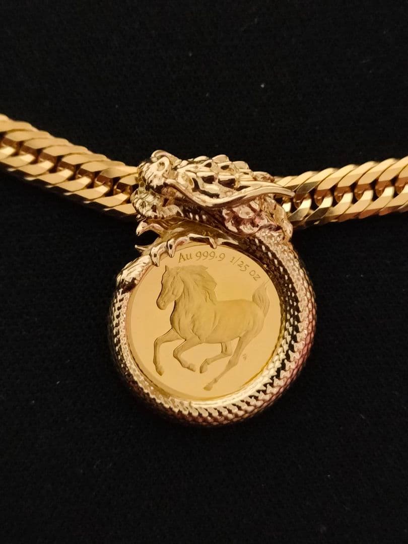 18Kドラゴン枠　馬25/1onz　ネックレストップ