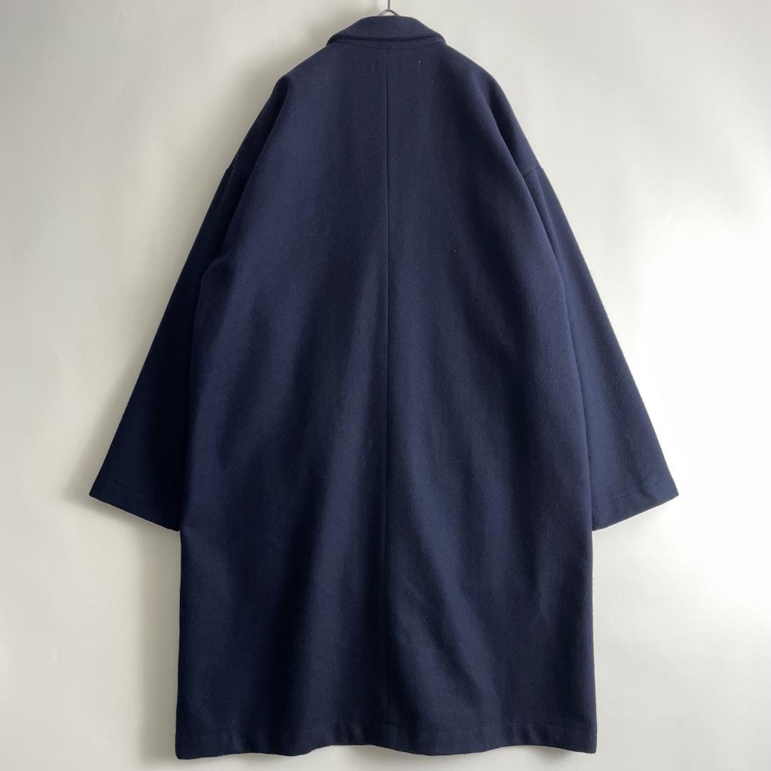 美品 EEL (kc) ドロップショルダー オーバーコート ウールメルトン 比翼