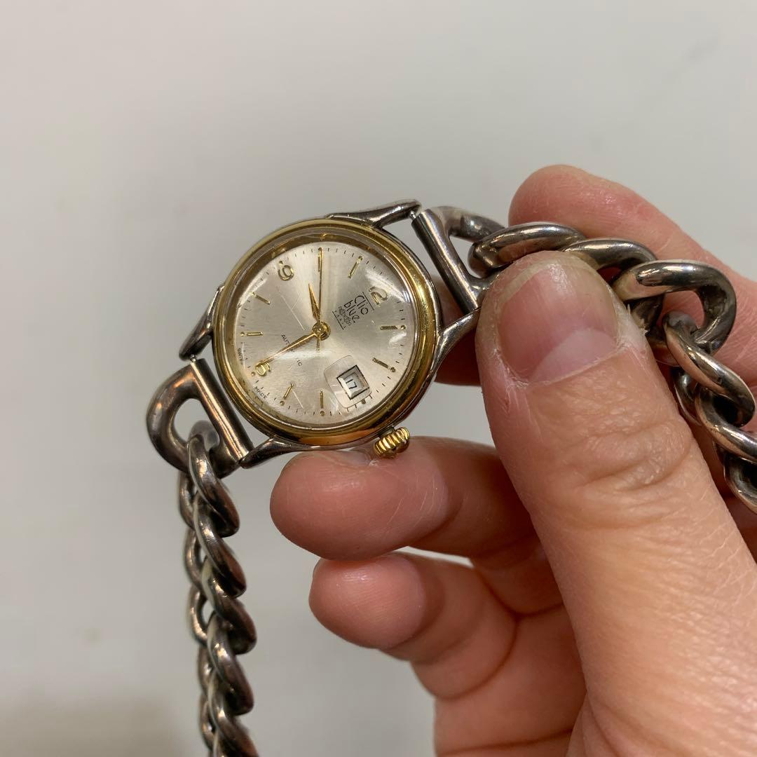 【希少】Clio blue クリオブルー 自動巻き シルバー925 時計 裏スケ