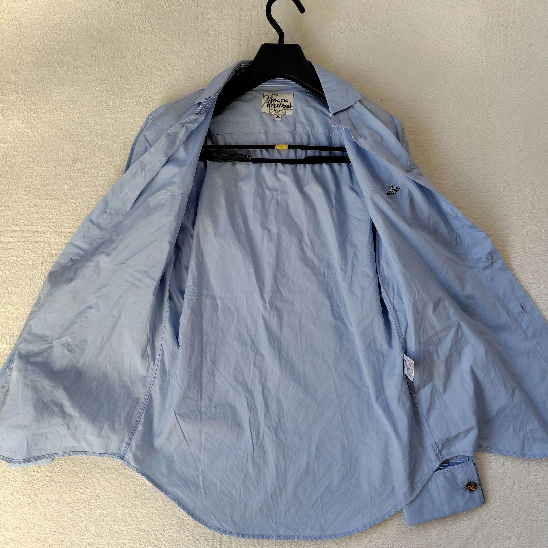 極美品　XL　ヴィヴィアンウエストウッド　シャツ　長袖　オーブ　刺繍　ボーダー