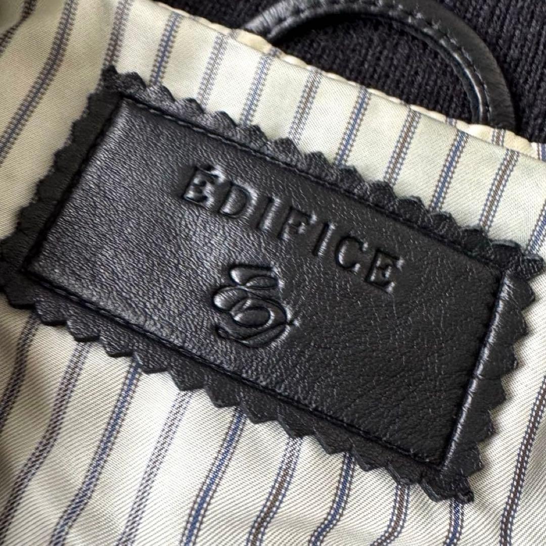 ÉDIFICE ブラックレザー ジャケットA-2 シープレザー ブルゾン 羊革