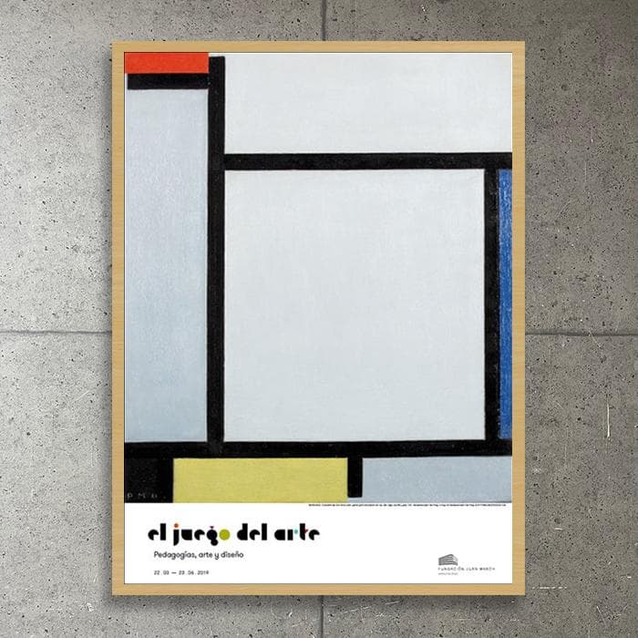 額装済/Composicion 1921（ピエト モンドリアン）/アートポスター