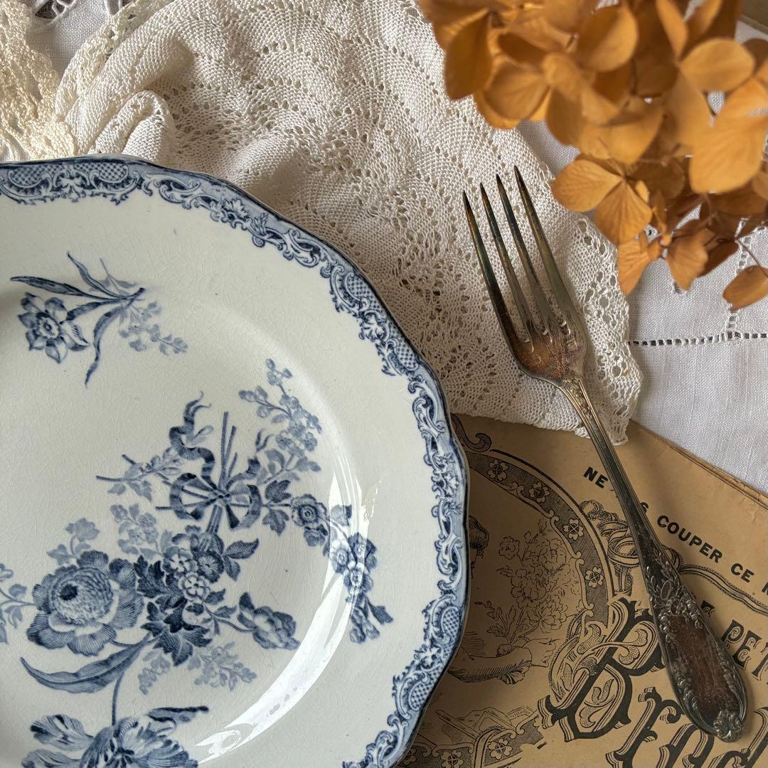 Sarreguemines フランス　アンティーク　プレート fontanges