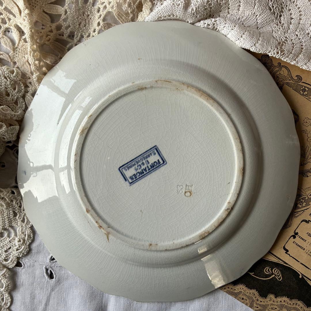 Sarreguemines フランス　アンティーク　プレート fontanges