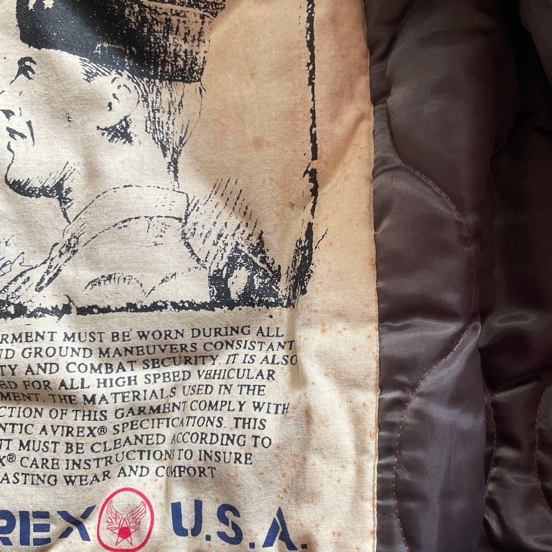 ラ*ん様 AVIREX MA-1ジャケット 刺繍Johnny U.S.A オリー