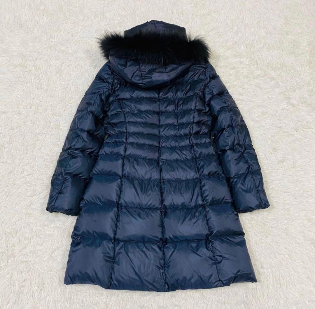 美品✨23区　ロングダウンコート　ネイビー　3way Aライン　ラクーンファー