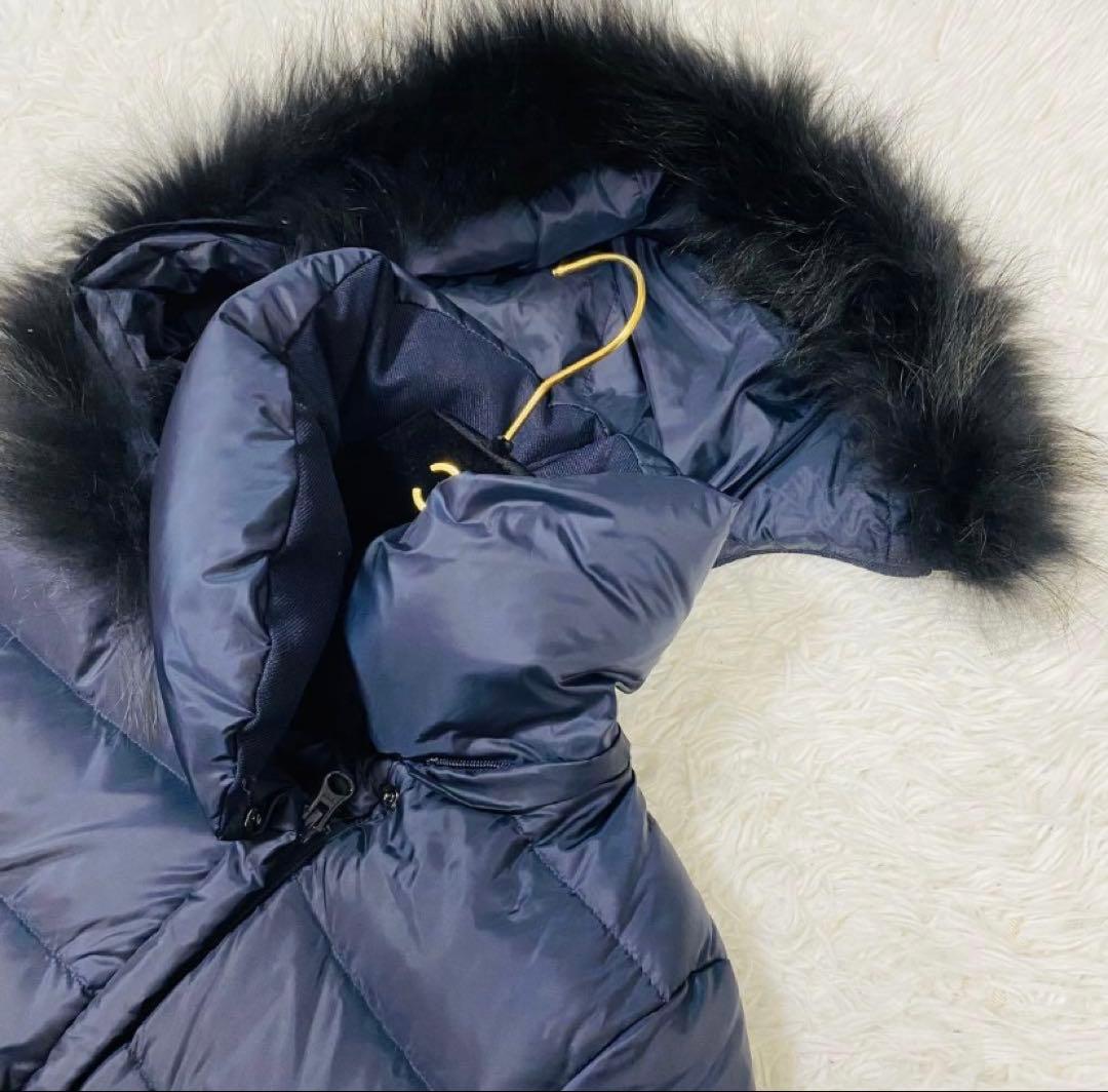 美品✨23区　ロングダウンコート　ネイビー　3way Aライン　ラクーンファー