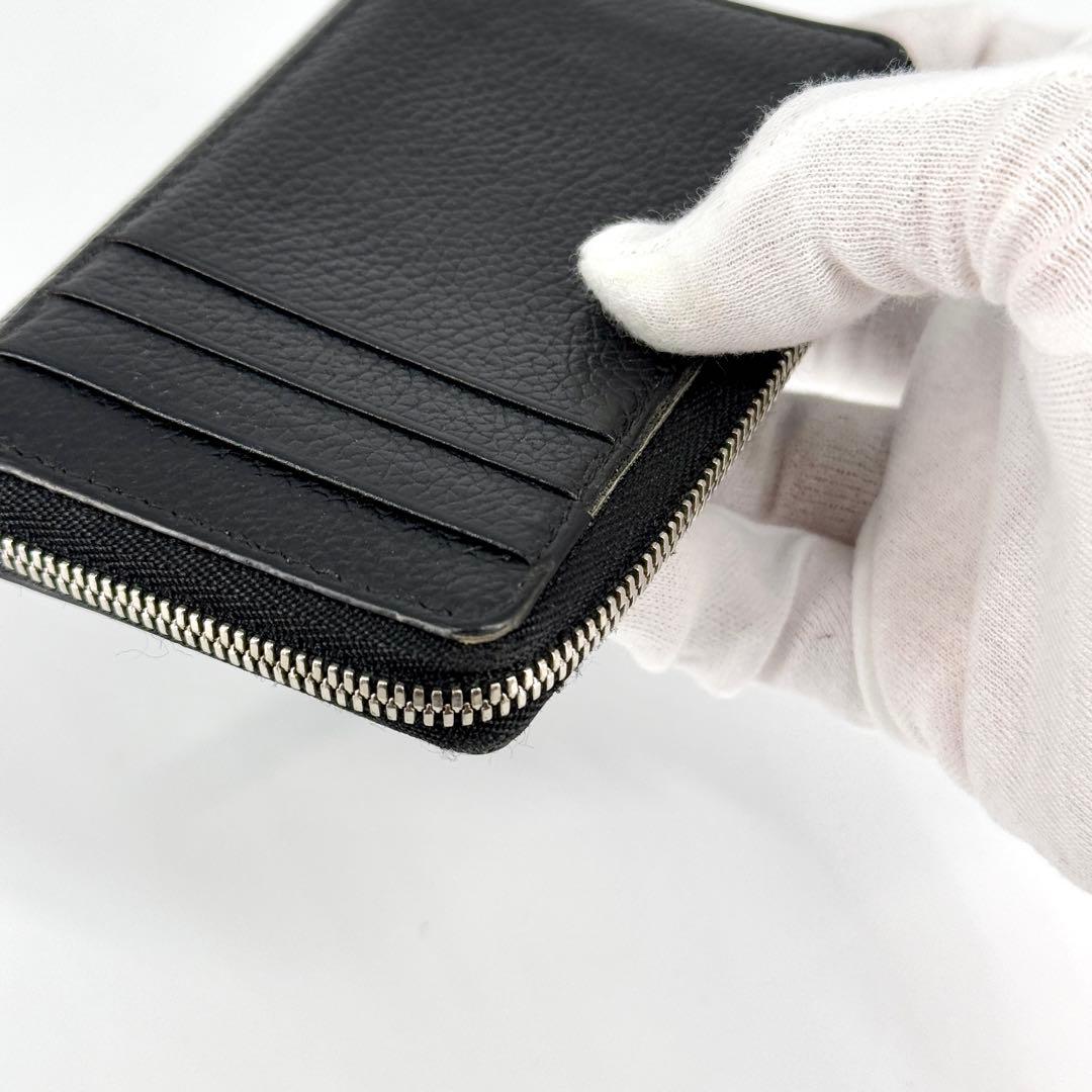 美品 バレンシアガ エブリデイ ケース ラウンドジップ ブラック グリーン