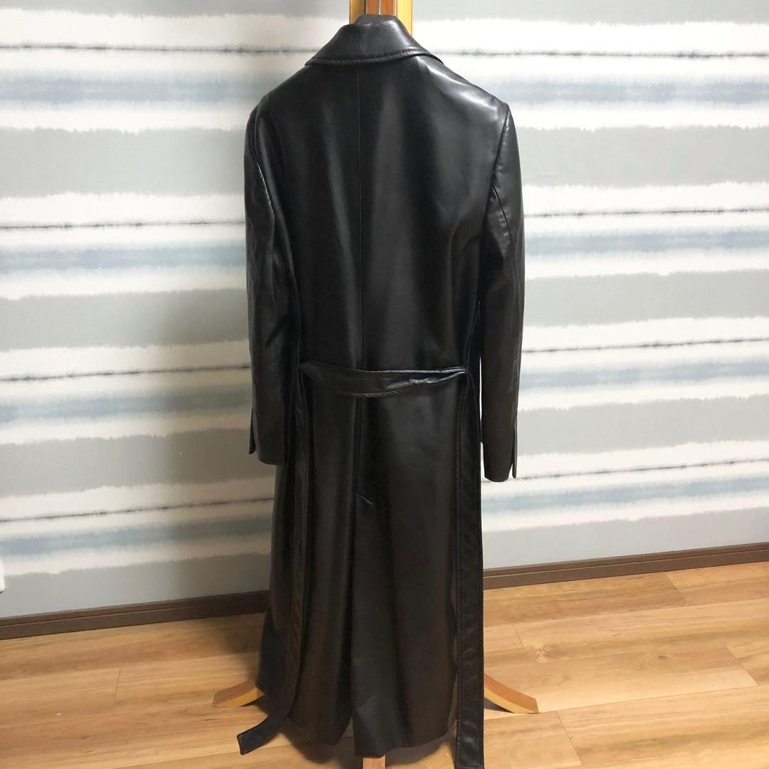 ☆大人気！【ZARA】ザラ　ロングコート　トレンチコート　フェイクレザー　メンズ