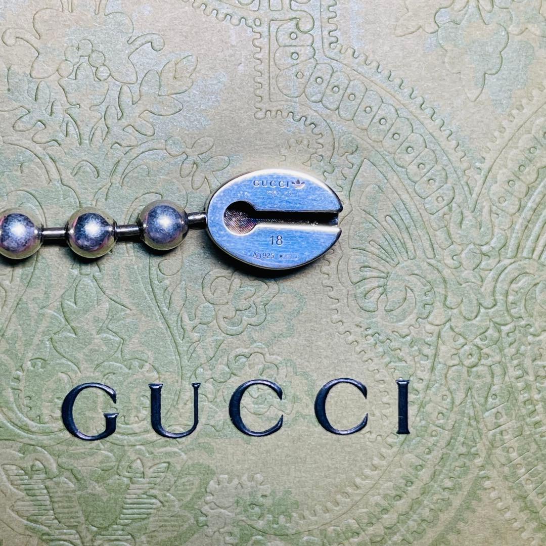 【美品✨】GUCCI × adidas シルバー925 ブレスレット 18号