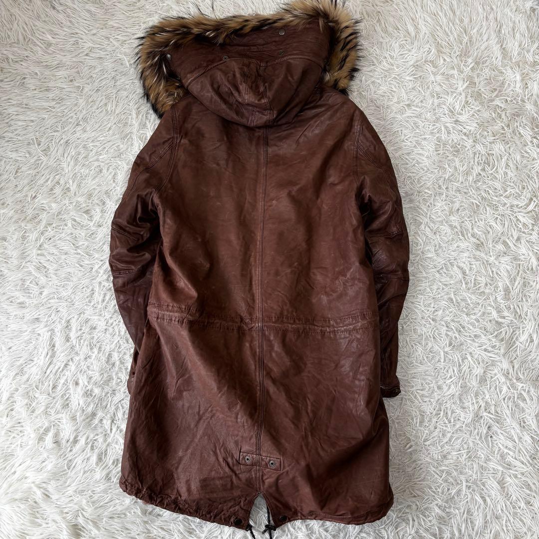 sisii✨2way洗えるレザージャケット　フィッシュテール リアルファー