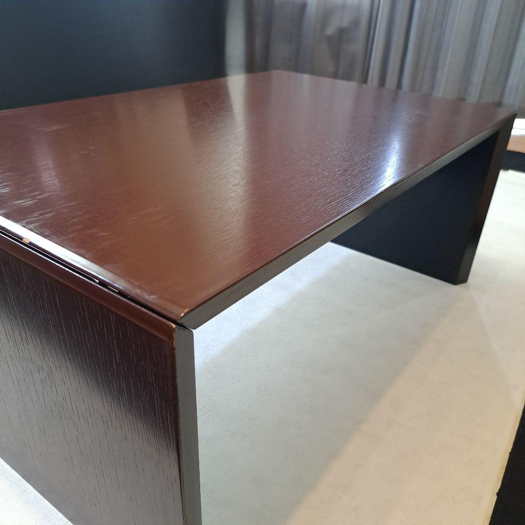 上質 TAIYO 和モダン 折り畳み 座卓 ローテーブル ダークブラウン 木製