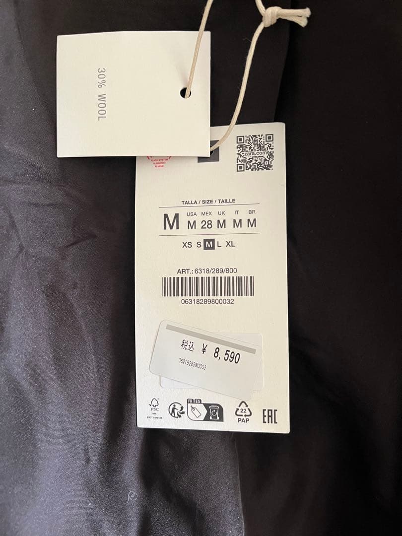 新品未使用　ZARAチェック柄ジャケット　Mサイズ