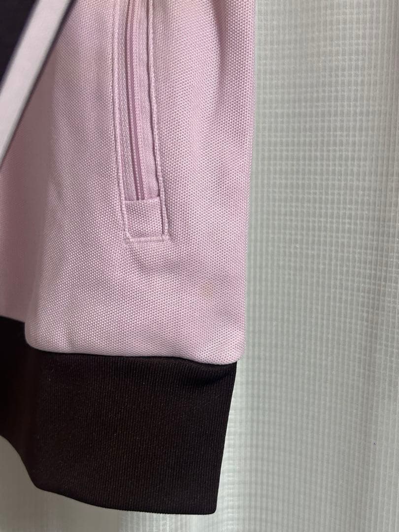 adidas ピンクブラウン トラックジャケット　ジャージ S