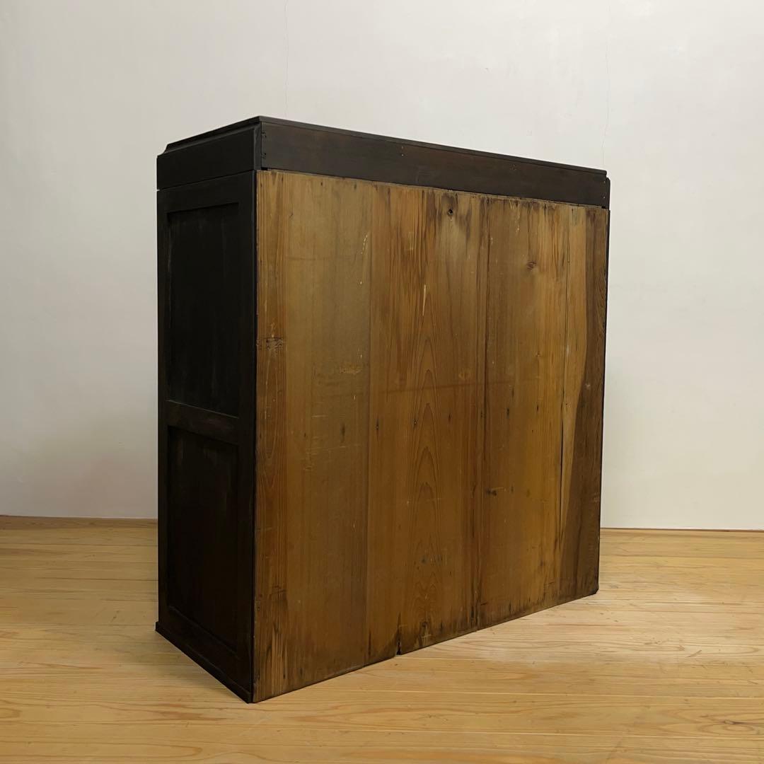 収納棚　ガラス棚　M077　古道具　古家具　ビンテージ　アンティーク　レトロ