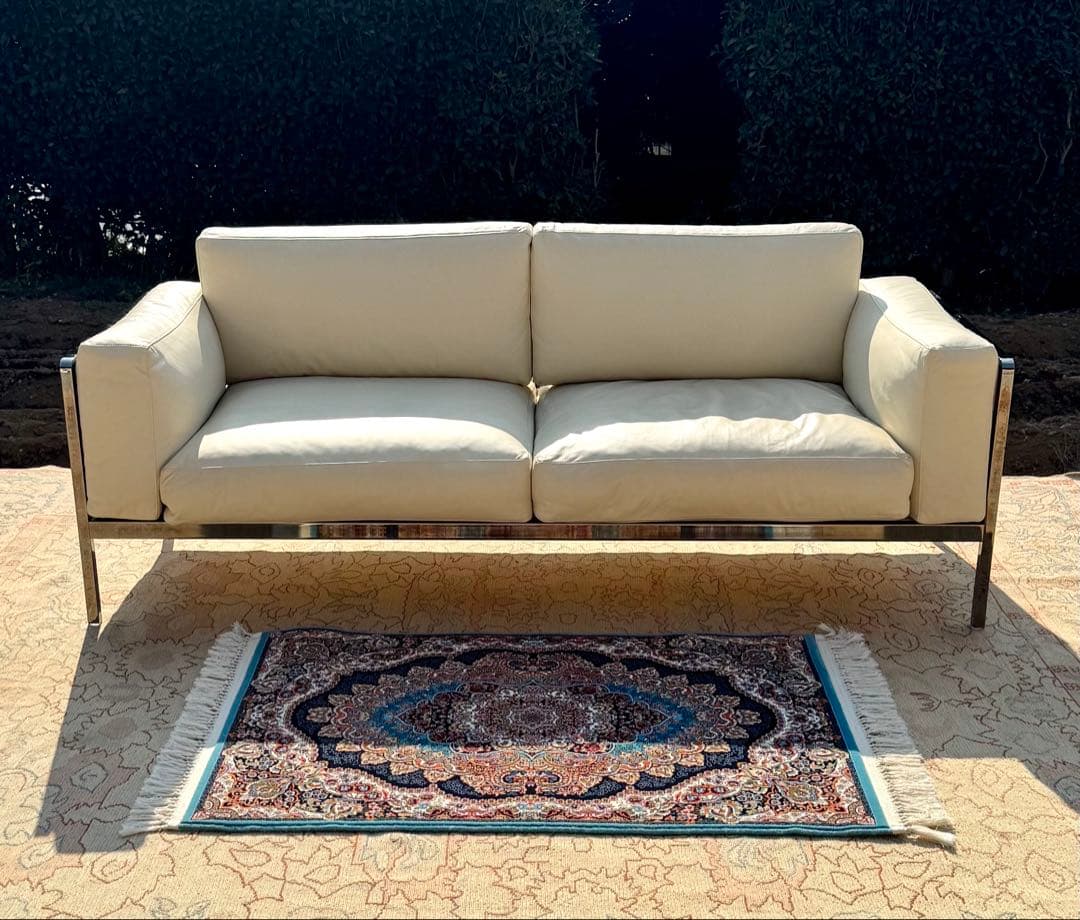 美品 IDC大塚家具 本革 erba 80万円 2人掛ソファ 奥山清行