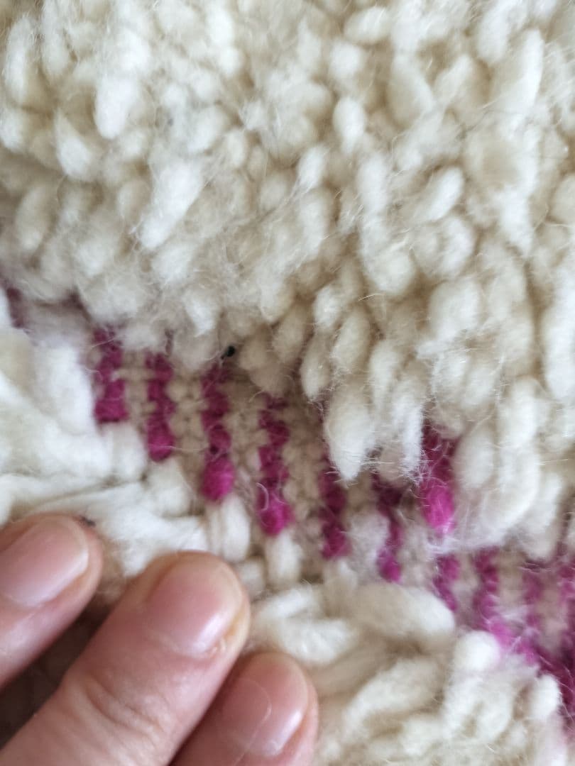 新品/アイボリーベースダイヤ柄平織りマゼンタピンク　ベニワレンNo.614