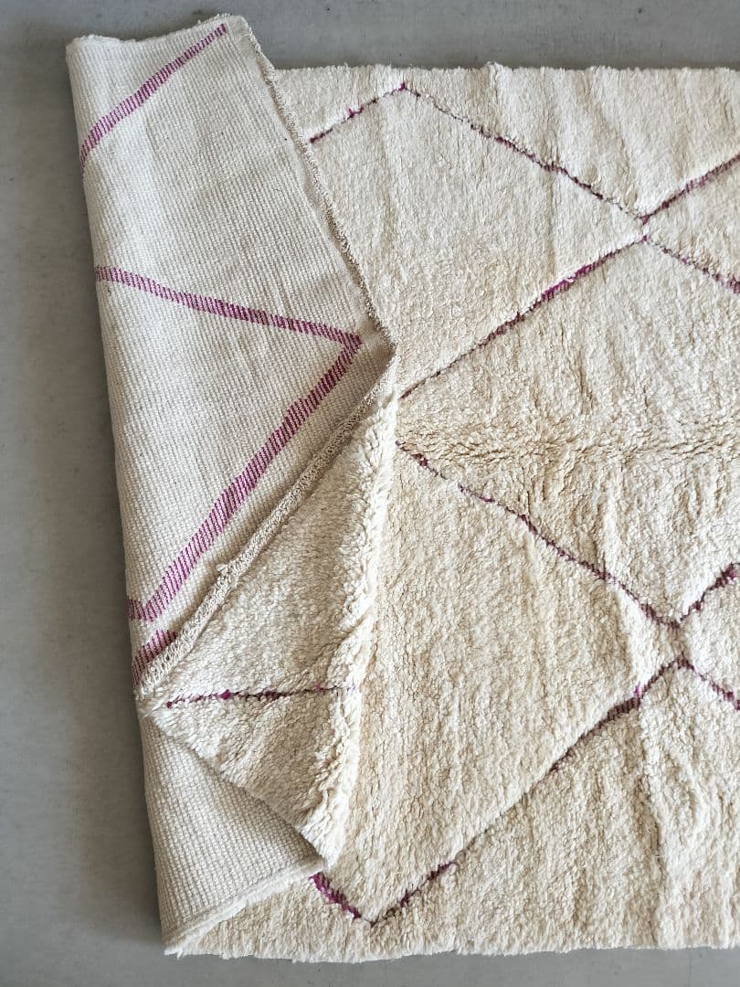 新品/アイボリーベースダイヤ柄平織りマゼンタピンク　ベニワレンNo.614