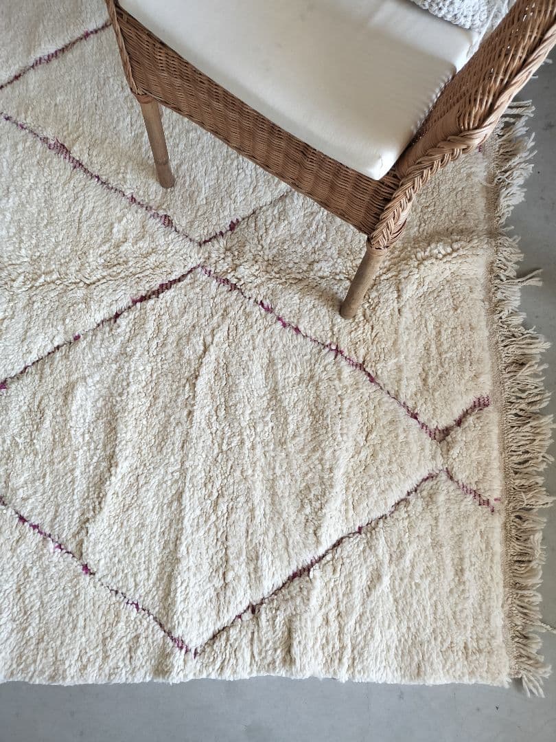 新品/アイボリーベースダイヤ柄平織りマゼンタピンク　ベニワレンNo.614