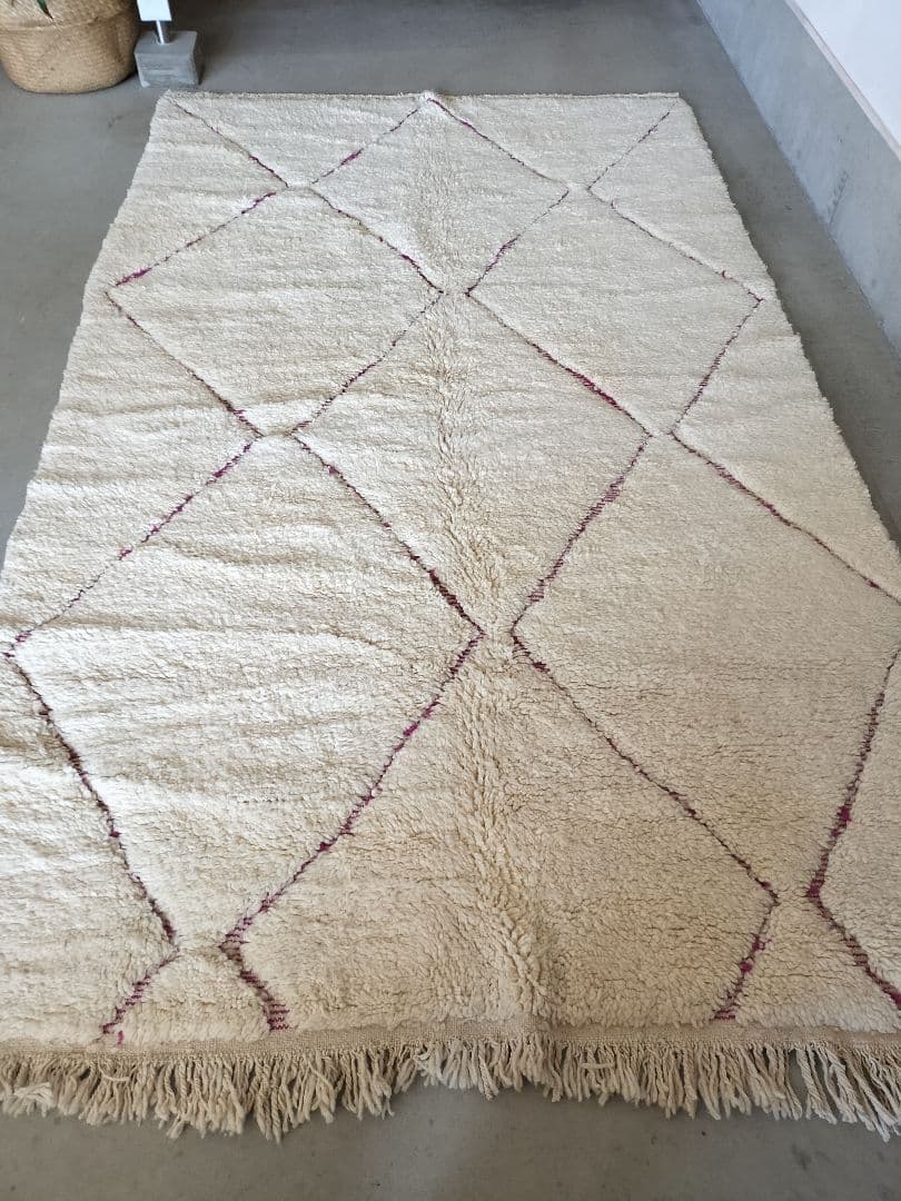 新品/アイボリーベースダイヤ柄平織りマゼンタピンク　ベニワレンNo.614