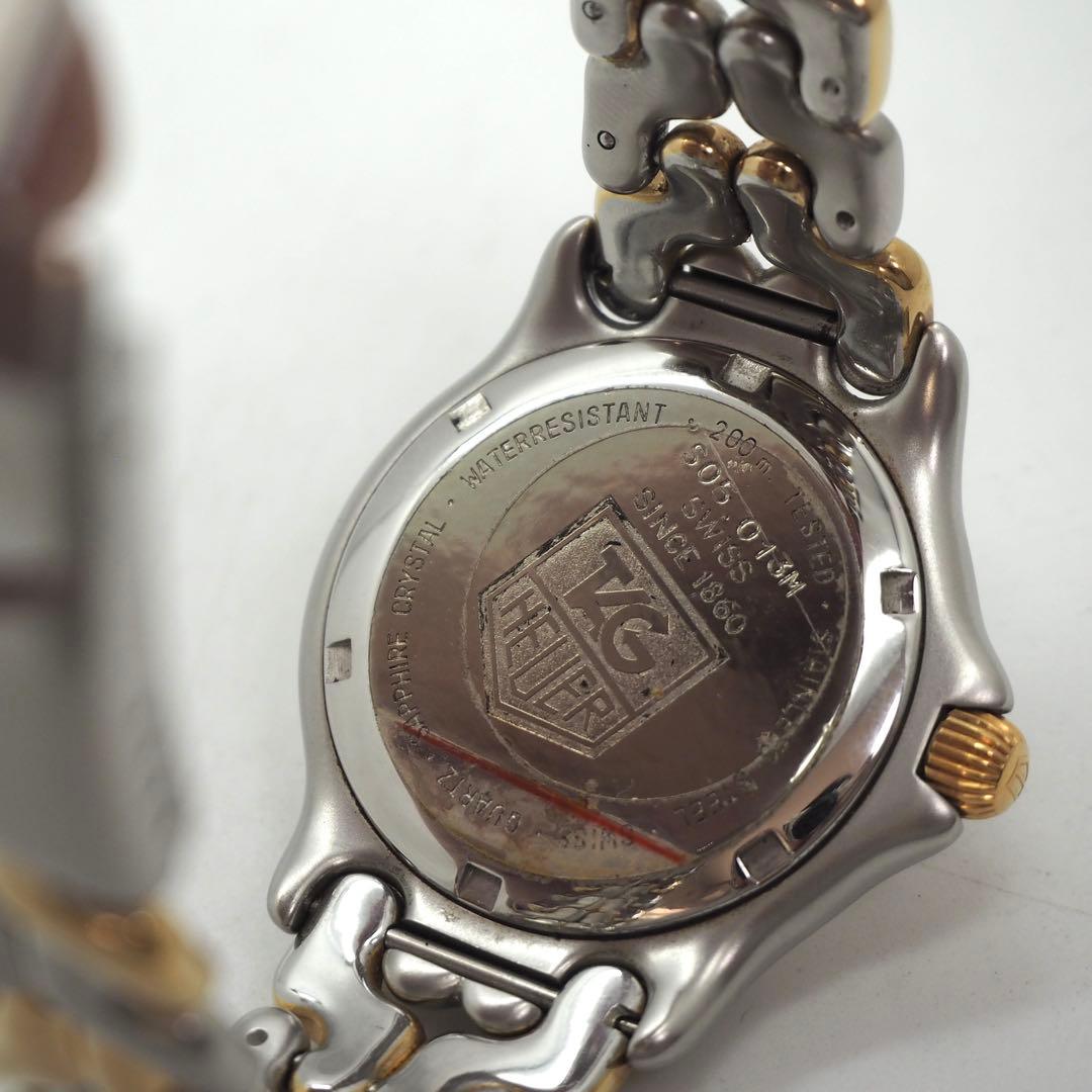 315 稼働【美品】タグホイヤー　時計　メンズ　箱付き　セル　コンビ　デイト