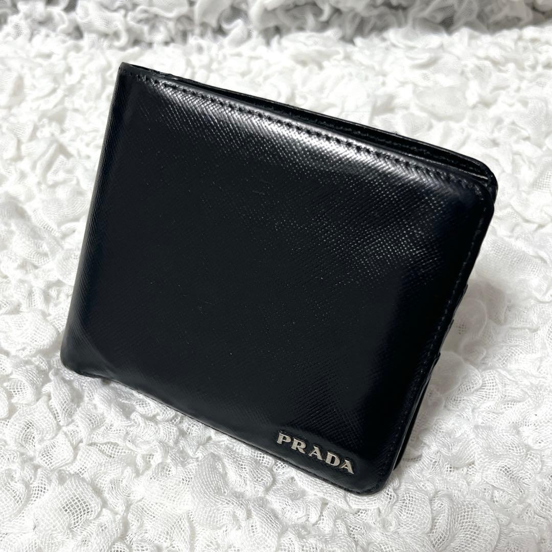 美品 プラダ サフィアーノ 二つ折り財布 小銭入れ  カード コンパクト