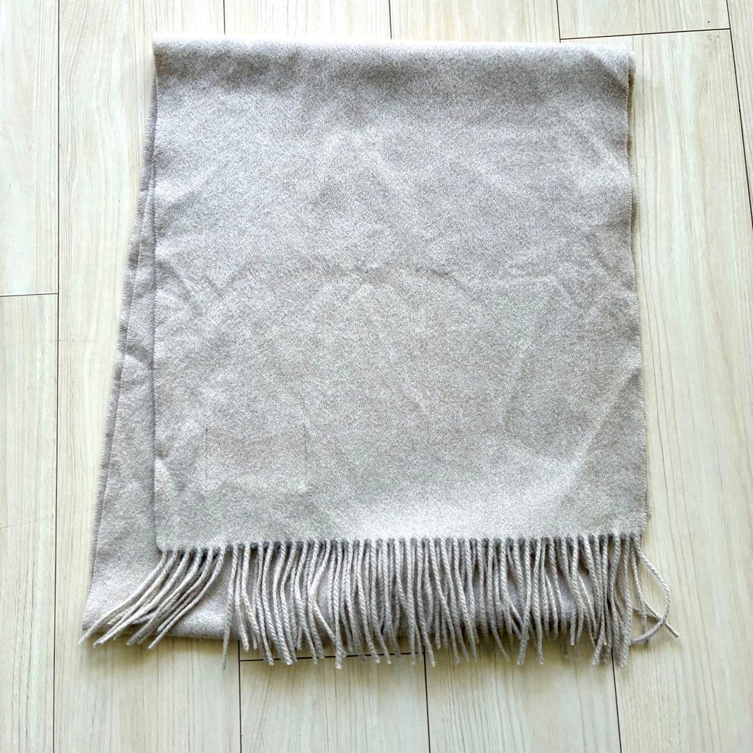 極美品✨EDWARD BROWN ピュアカシミヤ100%マフラー エクリュ