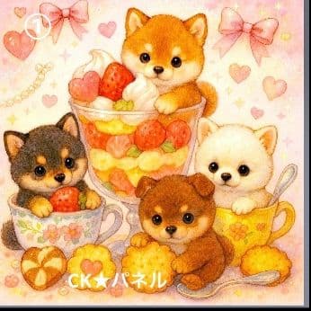 ハンドメイド　オーダー受付ページ　　♡スイーツわんこ　パネル♡